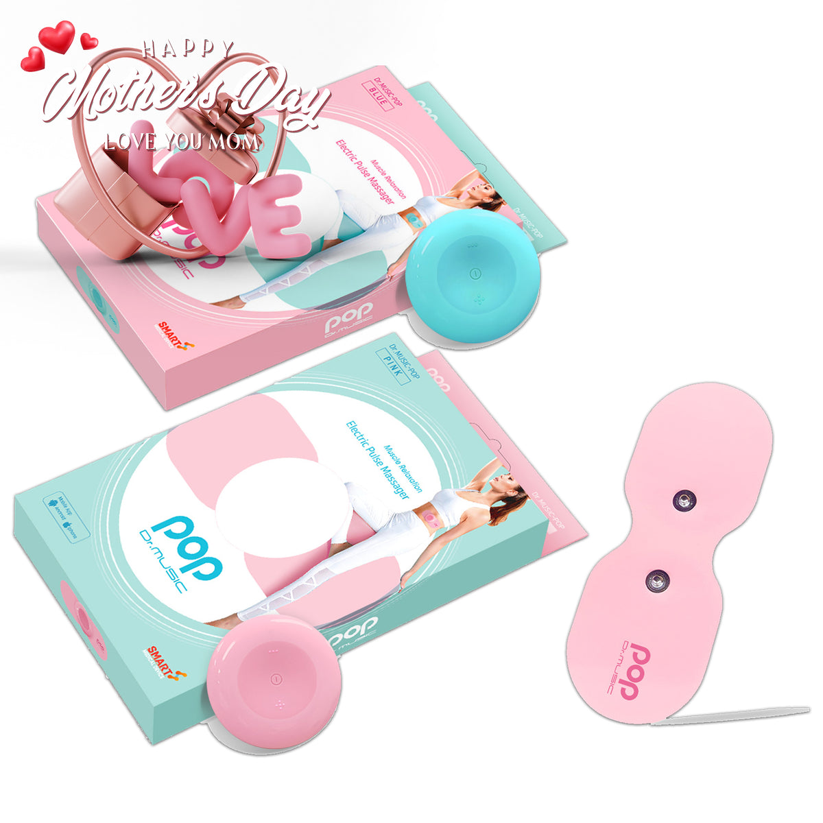 팝 닥터 뮤직 저주파 마사지기 (큐피핑크/시크블루)