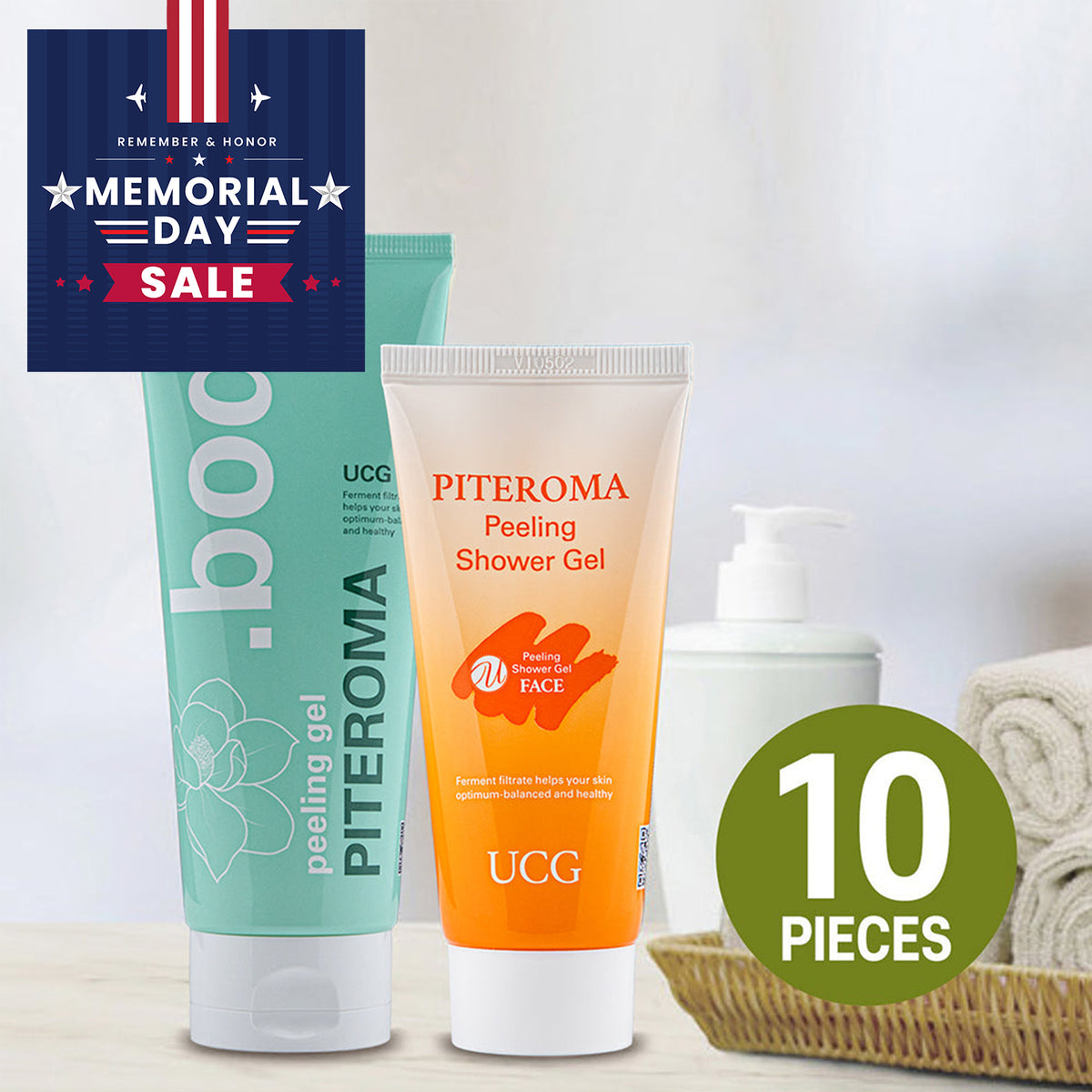 UCG PITEROMA Peeling Shower Gel Collagen (10 pcs)