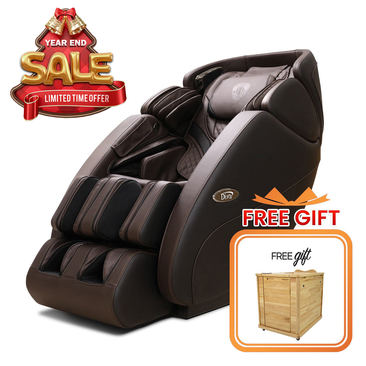 H Solution DIVA Massage Chair (Brown) - DIVA Premium Chair — Rated #1 in Customer Satisfaction