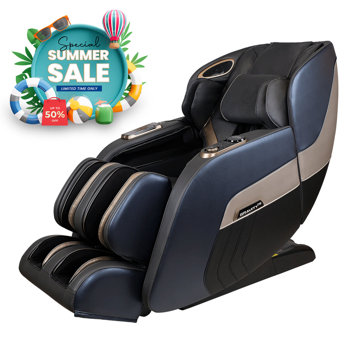 H Solution Gravity TURBO Massage Chair (Gray)