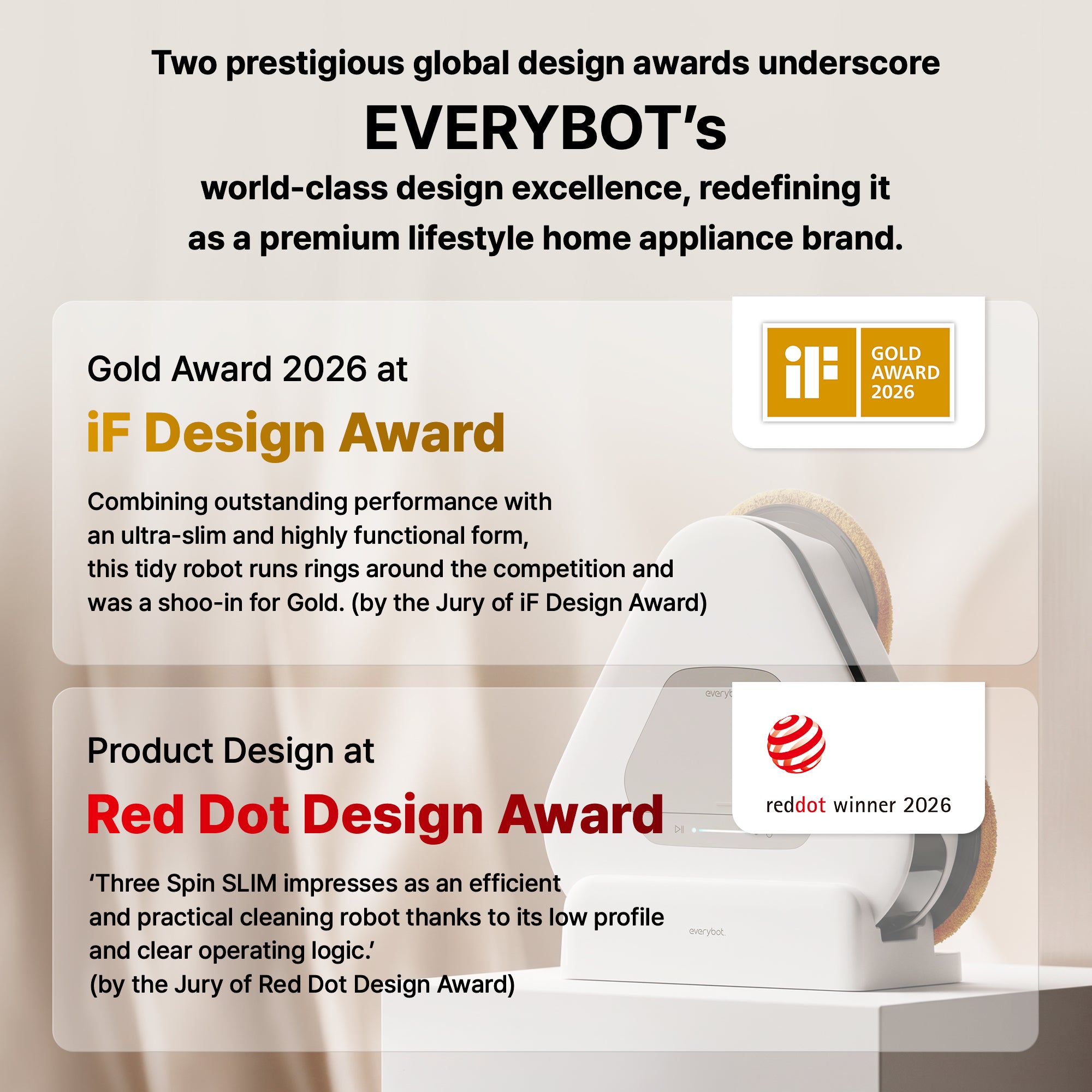 Everybot 3-Spin SLIM Mopping Robot Cleaner (TS450)