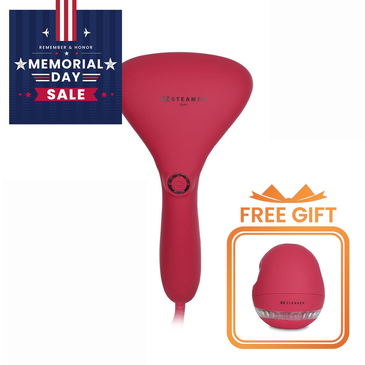 EZ Steamer (Red) + EZ Cleaner