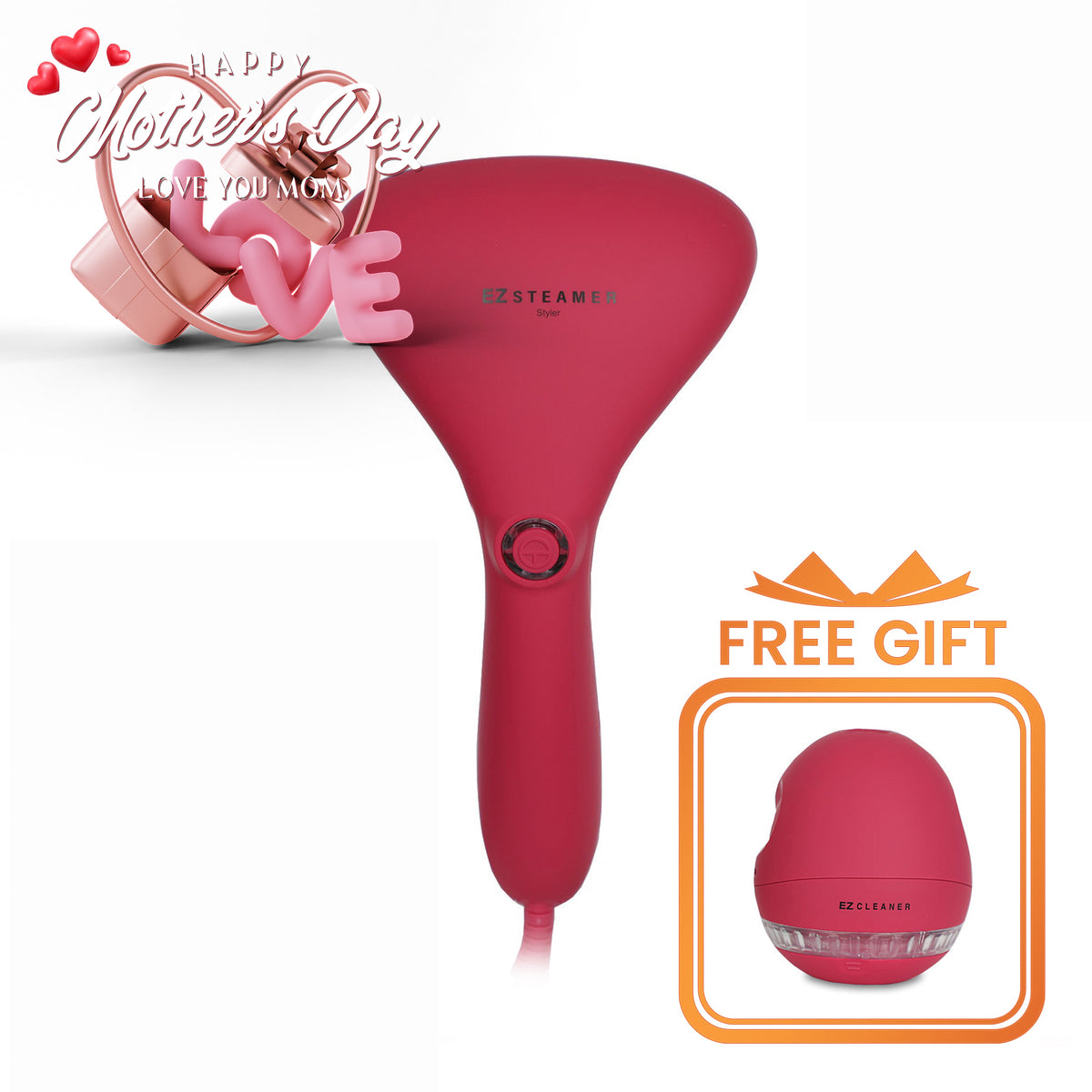 EZ Steamer (Red) + EZ Cleaner