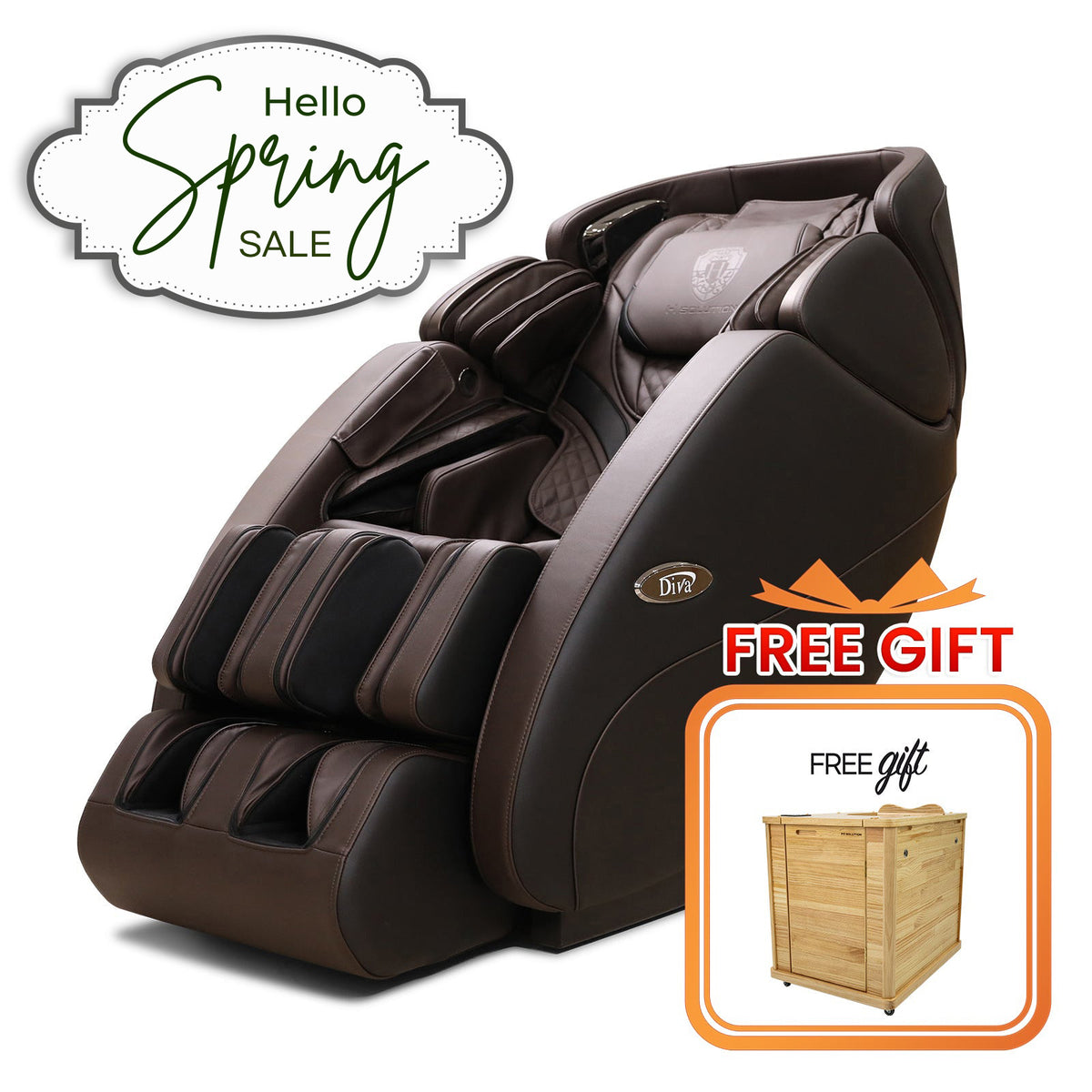 H Solution DIVA Massage Chair (Brown)