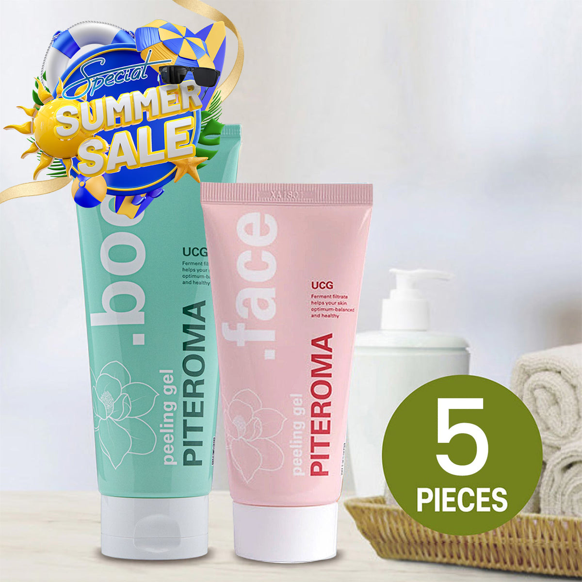 UCG PITEROMA Peeling Shower Gel Collagen (5 pcs)