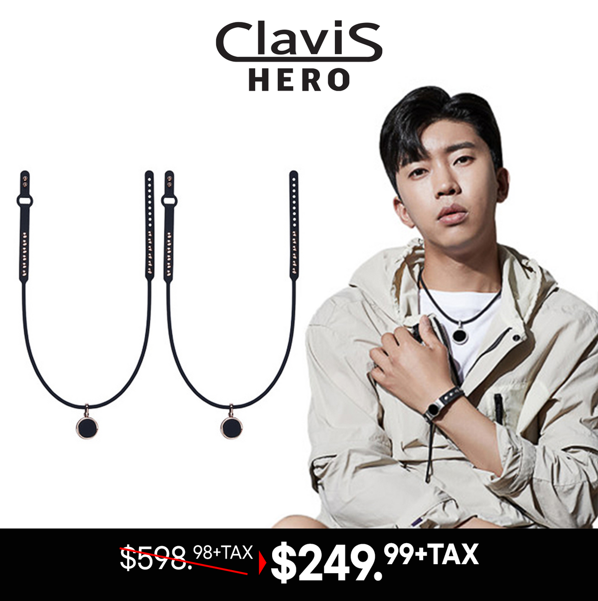 Clavis Hero Necklace KS-207B(Black-Rose Gold)[Get 2 @ $249.98+Tax]