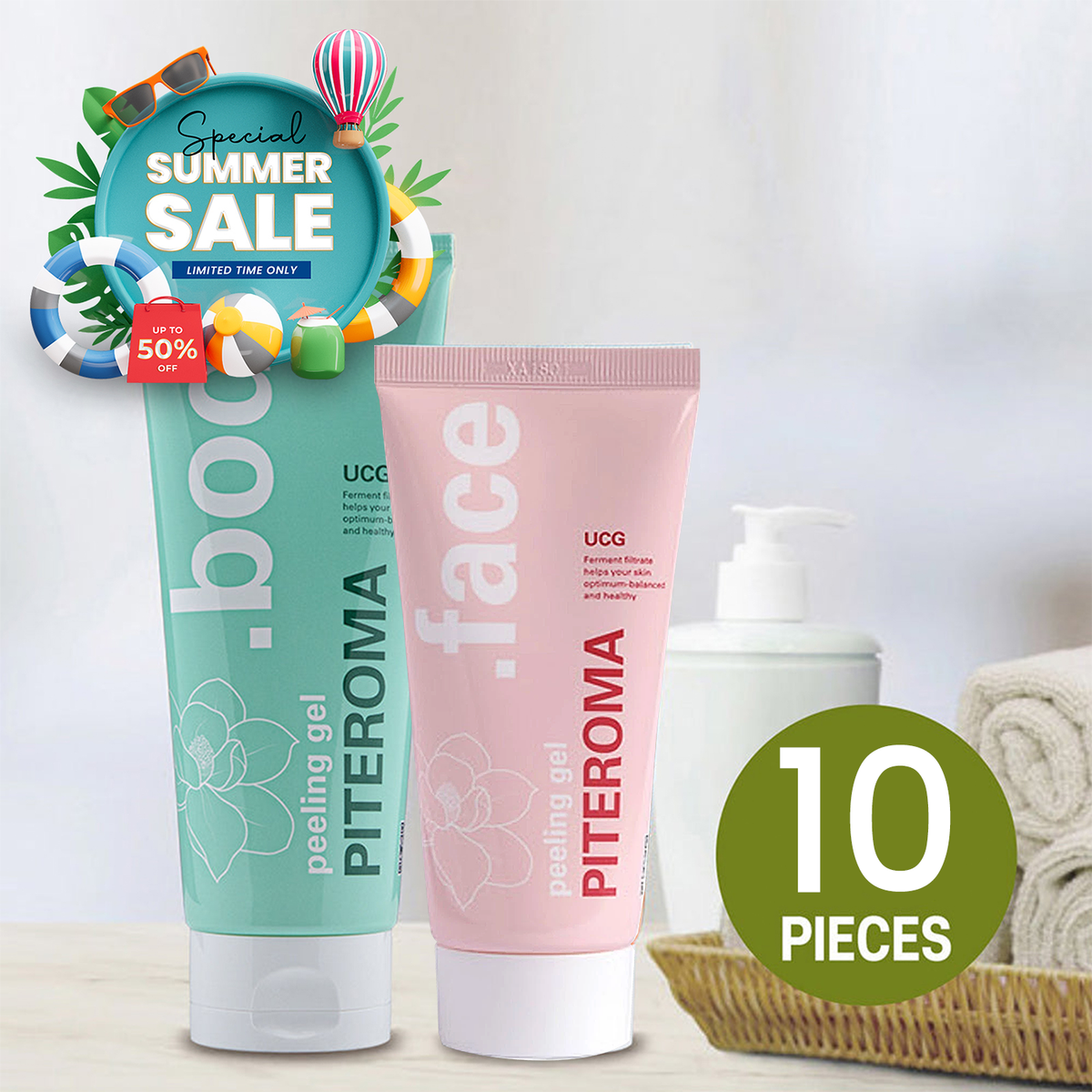 UCG PITEROMA Peeling Shower Gel Collagen (10 pcs)