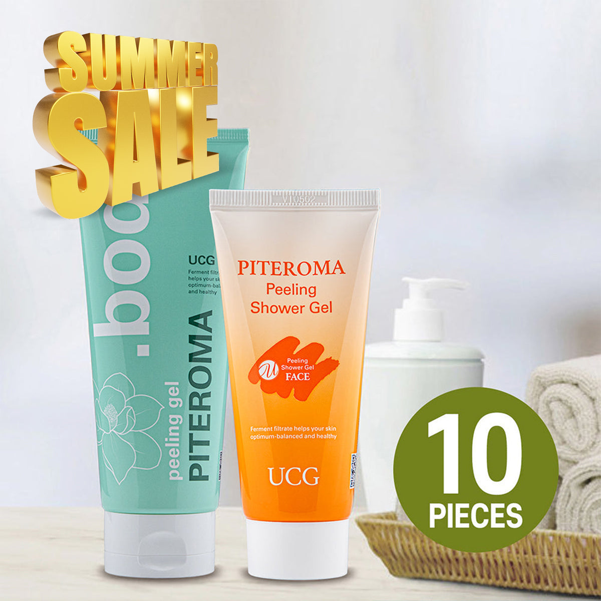 UCG PITEROMA Peeling Shower Gel Collagen (10 pcs)