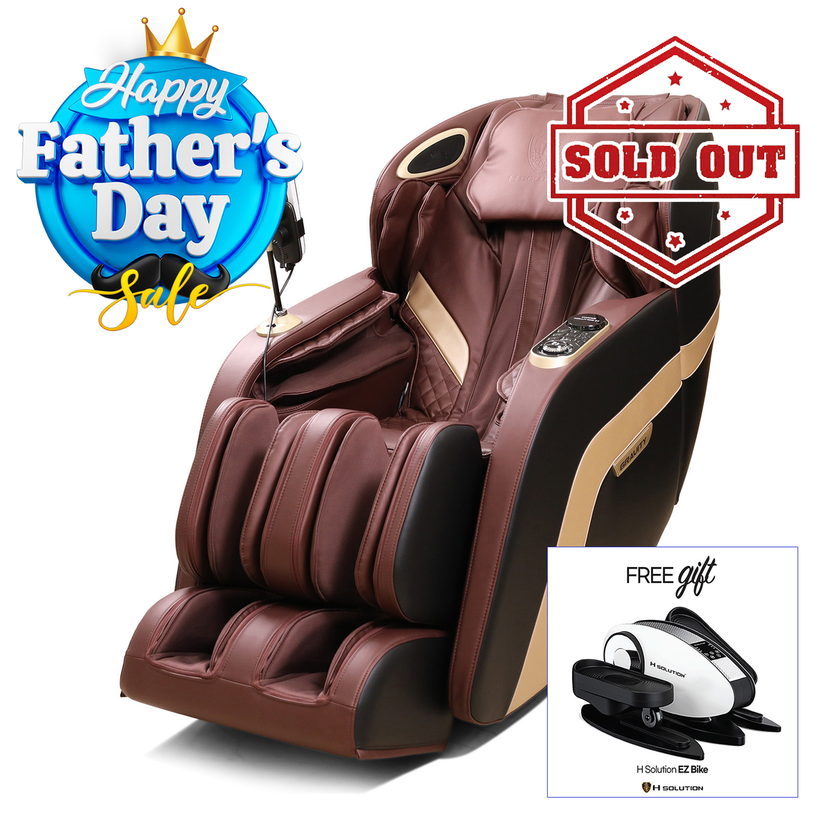 H Solution Gravity Massage Chair (Red Wine)
