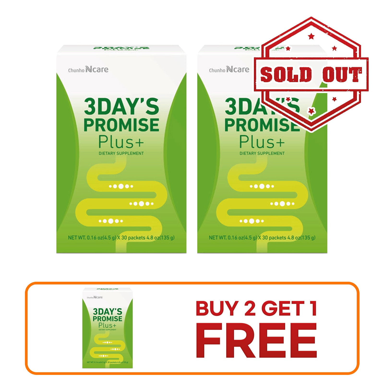 3 Day's Promise PLUS + [Buy 2 Get 1 FREE] - Health Korea Shop