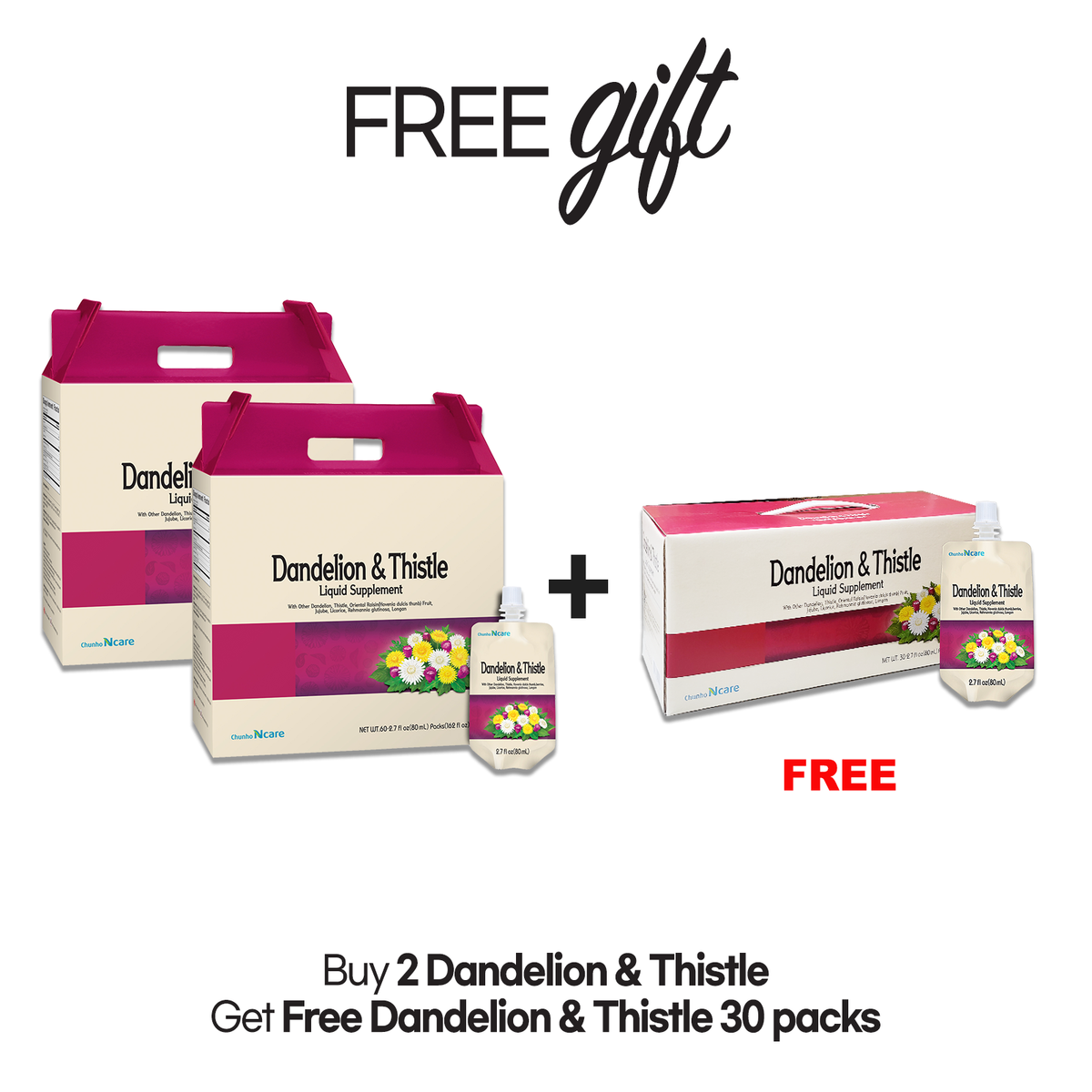 Dandelion & Thistle Juice [2 Box (+ 30pk FREE)] - Health Korea Shop