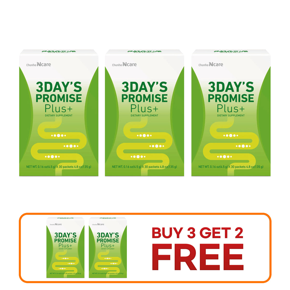 3 Day's Promise PLUS + [Buy 3 Get 2 FREE] - Health Korea Shop