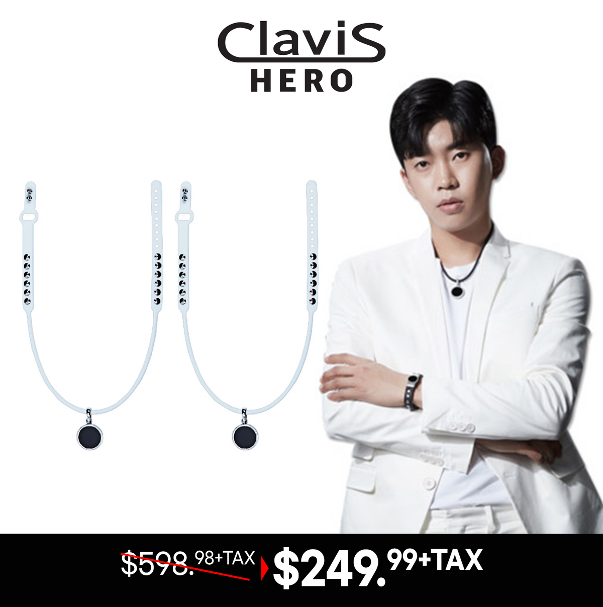 Clavis Hero Necklace KS-207R(White-Rose Gold)[Get 2 @ $249.98+Tax] - Health Korea Shop