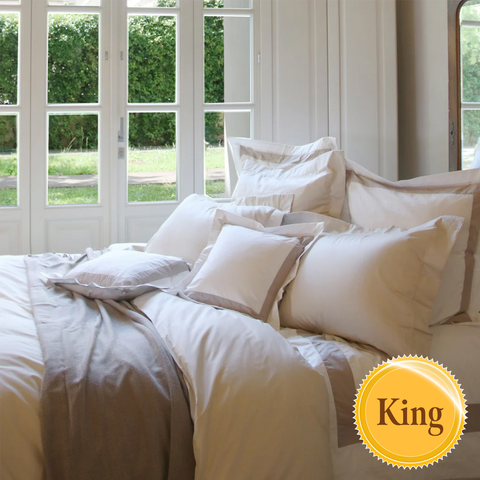 [Crown Goose] Duvet Cover Set-BRISE Collection, Beige (KING) - Health Korea Shop
