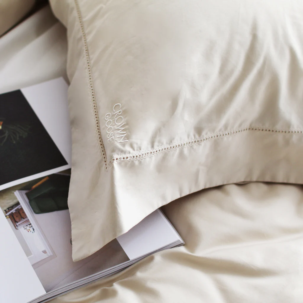 [Crown Goose] Duvet Cover Set-BRISE Collection, Beige (QUEEN) - Health Korea Shop