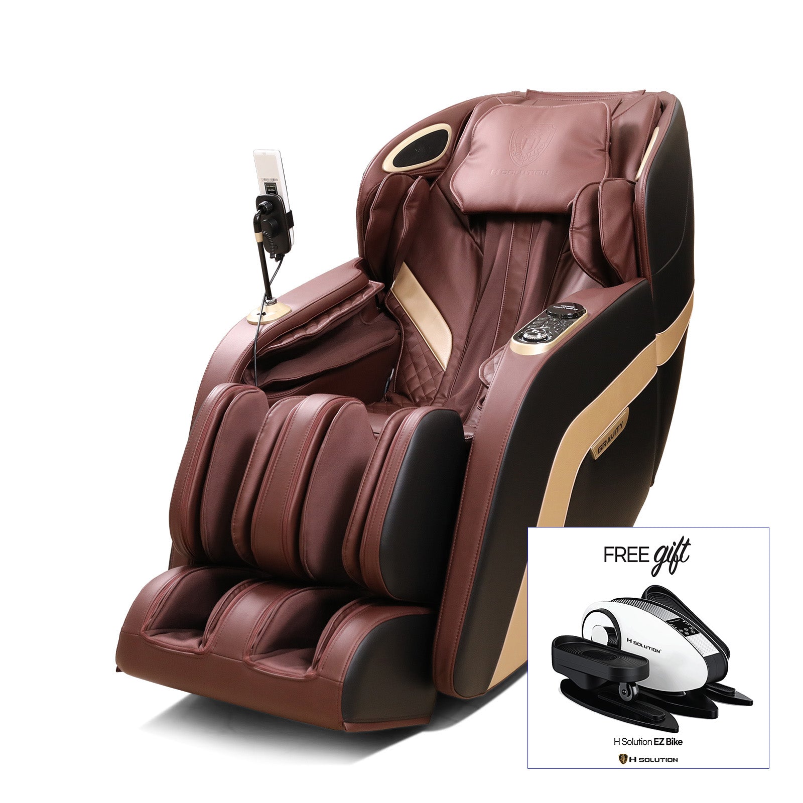 H Solution Gravity Massage Chair (Red Wine) - Health Korea Shop