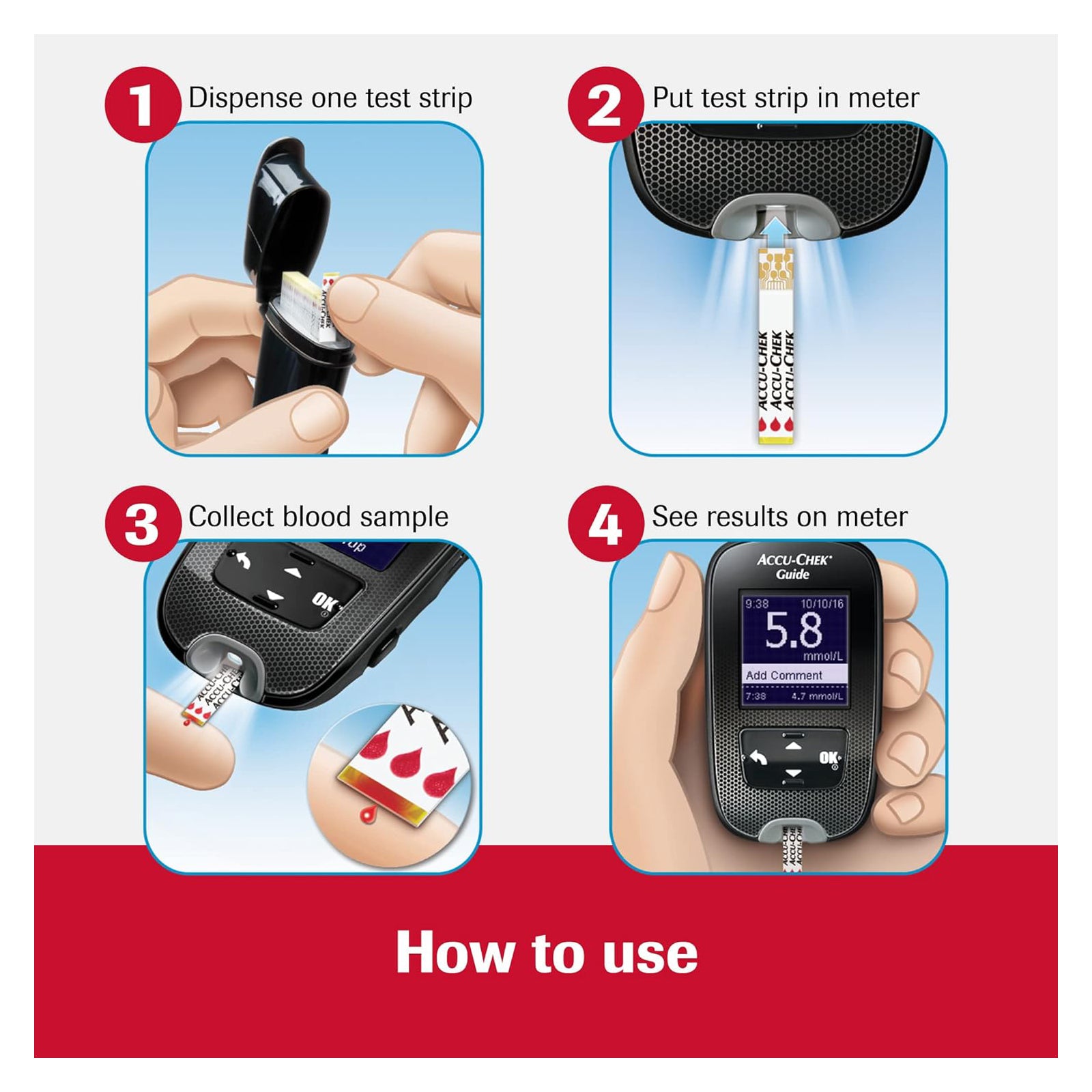 Accu-Chek Guide Diabetes Meter for Diabetic Blood Glucose Monitoring (Meter Only) - Health Korea Shop