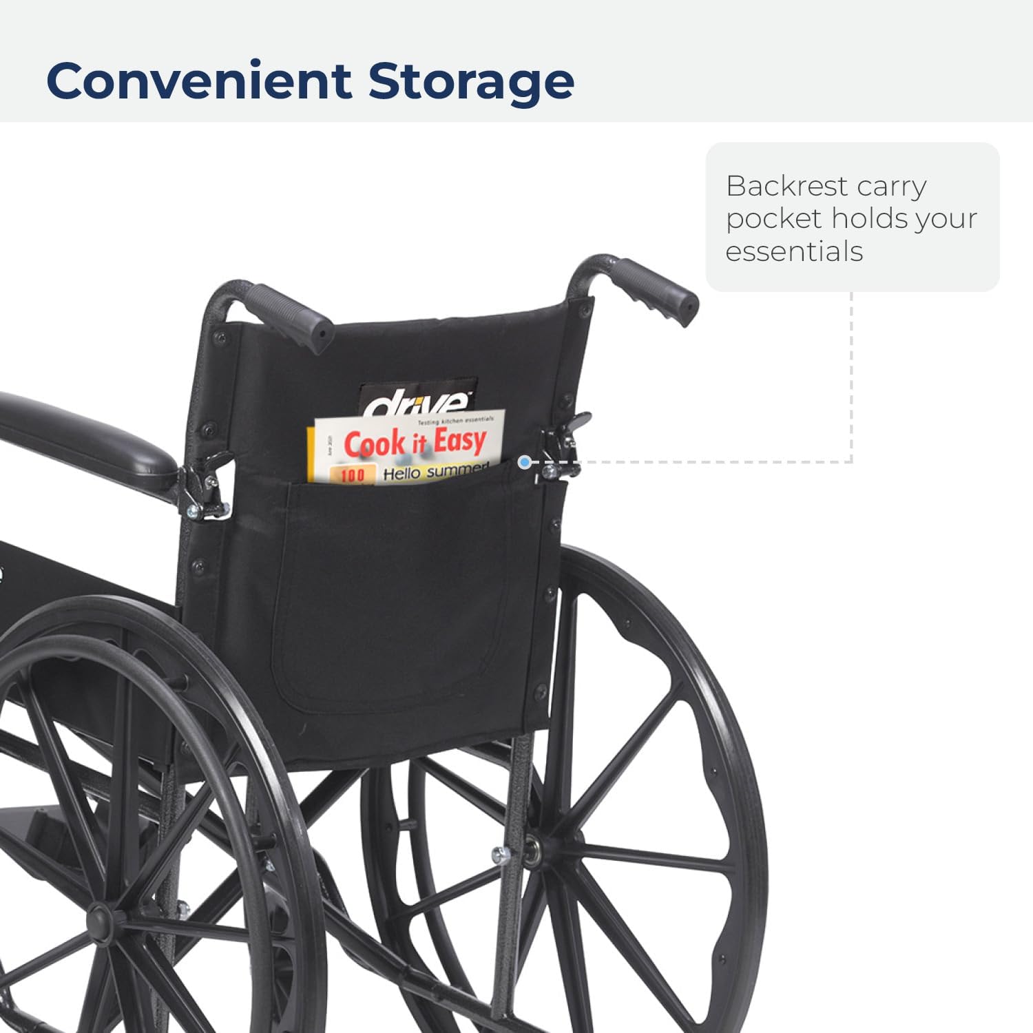 Drive Medical Silver Sport 1 Folding Transport Wheelchair with Full Arms and Removable Swing-Away Footrest - Health Korea Shop