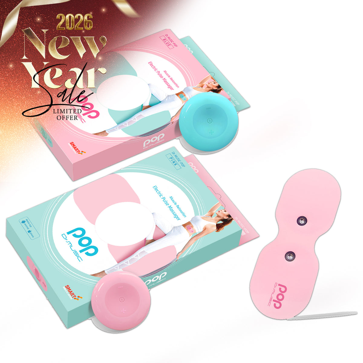 팝 닥터 뮤직 저주파 마사지기 (큐피핑크/시크블루)