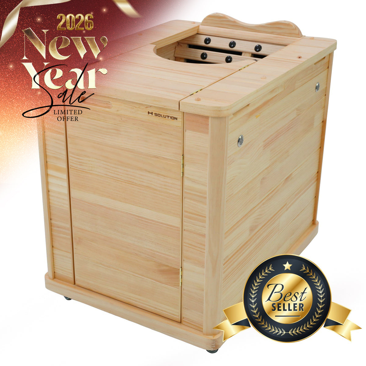 H Solution Far-Infrared Half Sauna [HI, AK shipping fee is extra]