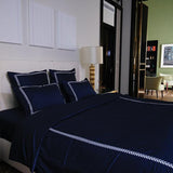 Duvet Cover Set Daphness Collection, Navy (KING)
